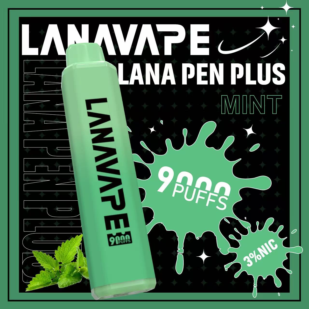 LANA Pen Plus 9000口發光一次性拋棄式電子煙薄荷口味開箱,小七電子煙現貨供應,還原極地冰鎮純粹草本香搭配Mesh網芯與650mAh充電,物理醒腦大口數潮流口糧指南