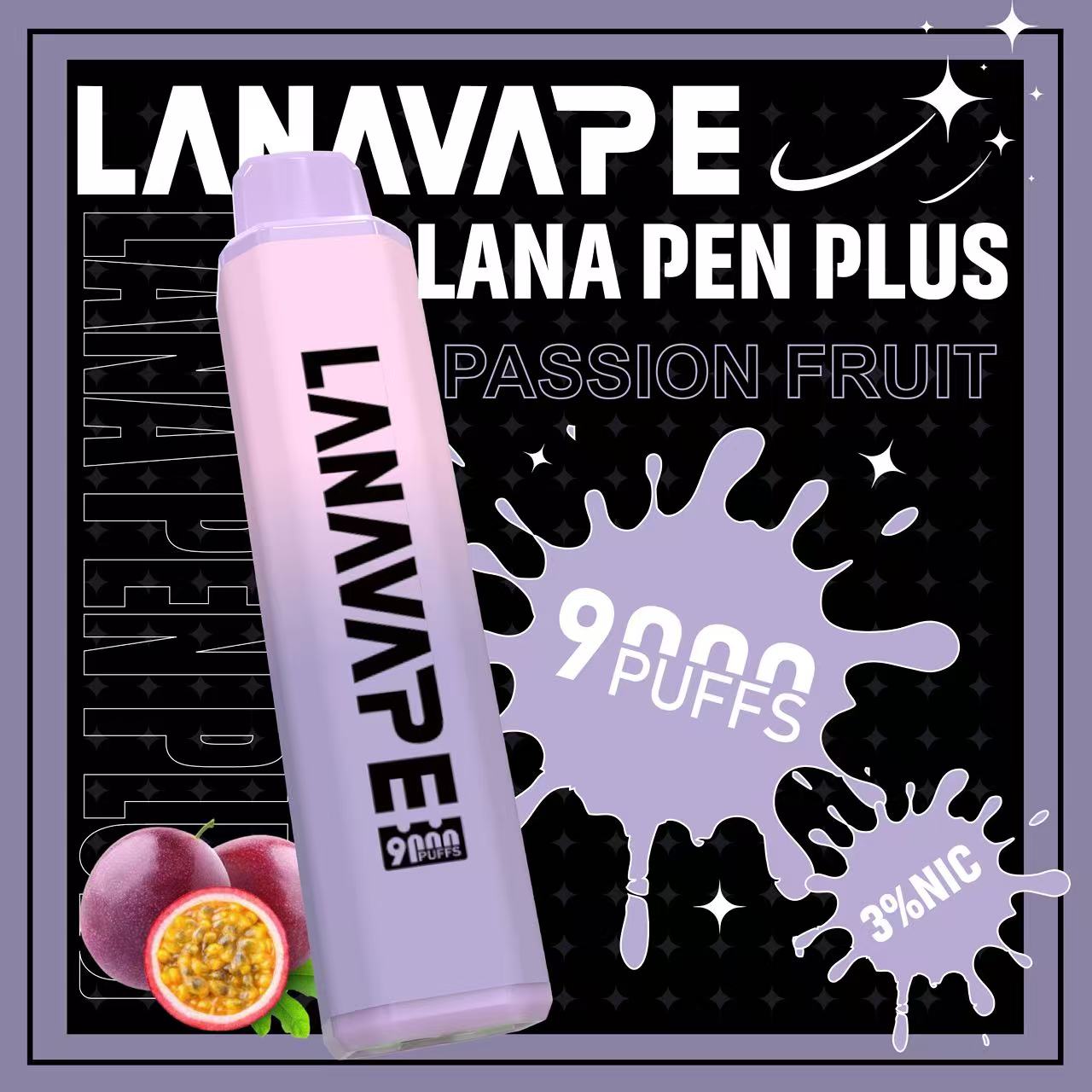 LANA Pen Plus 9000口發光一次性拋棄式電子煙百香果口味開箱,小七電子煙現貨供應,還原真實果酸爆汁感搭配Mesh網芯與650mAh可充電式Type-C,拒絕死甜大口數潮流口糧指南