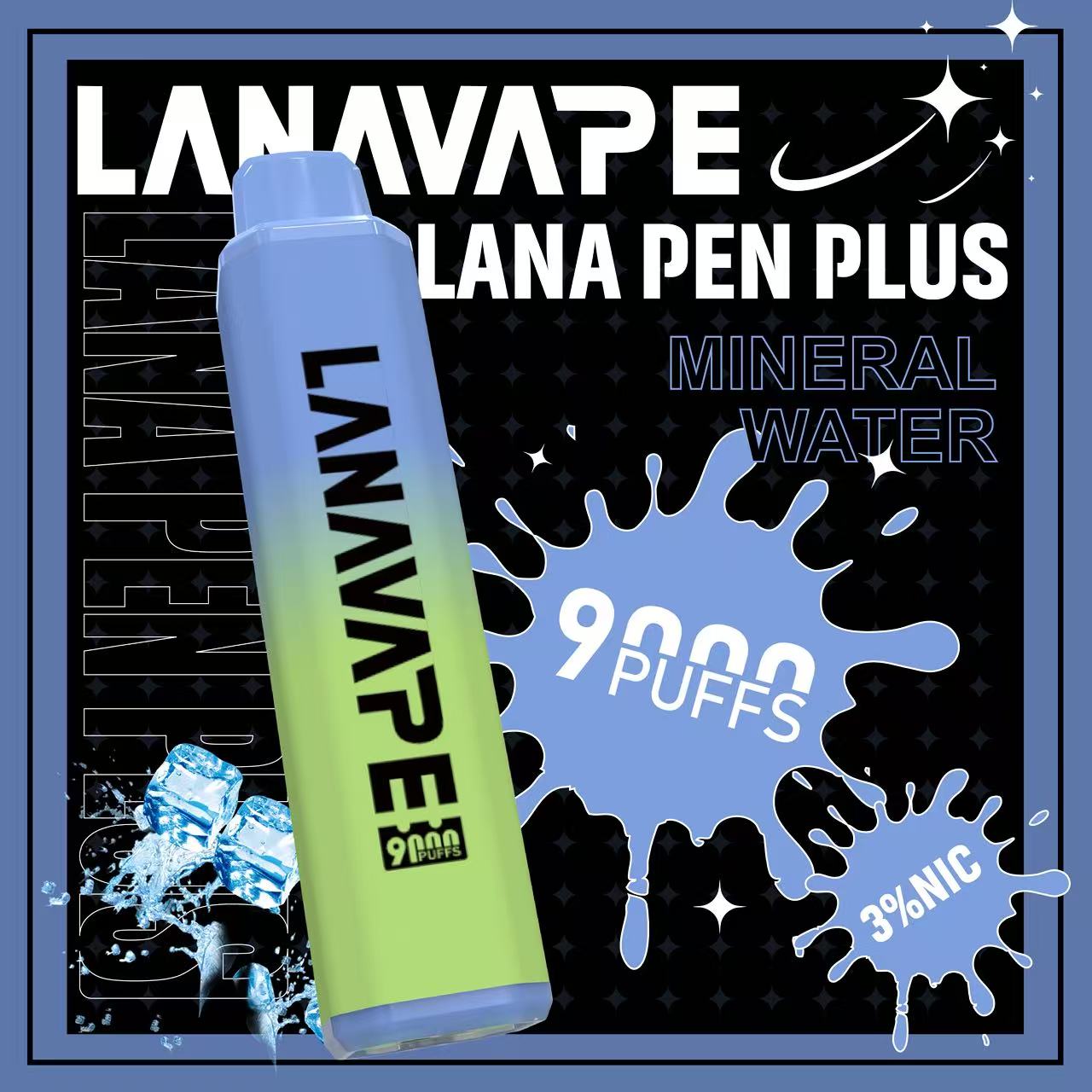 LANA Pen Plus 9000口發光一次性拋棄式電子煙冰礦泉口味開箱,小七電子煙現貨供應,極地冷萃無糖純涼感搭配Mesh網芯與650mAh可充電式Type-C,物理醒腦大口數潮流口糧指南