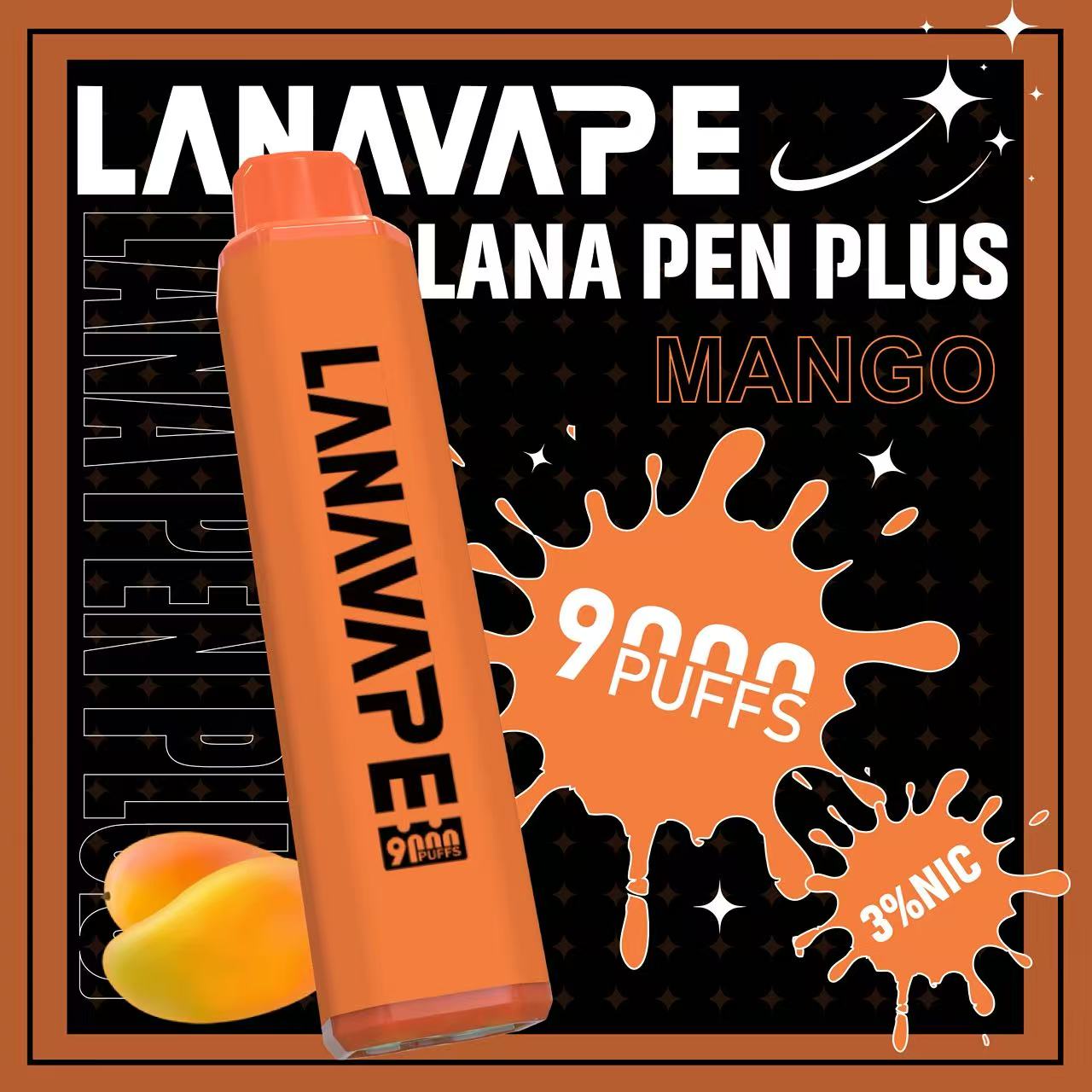 LANA Pen Plus 9000口發光一次性拋棄式電子煙芒果口味開箱,小七電子煙現貨供應,還原熟成愛文芒果蜜香搭配Mesh網芯與650mAh可充電式Type-C,拒絕化學味大口數潮流口糧指南